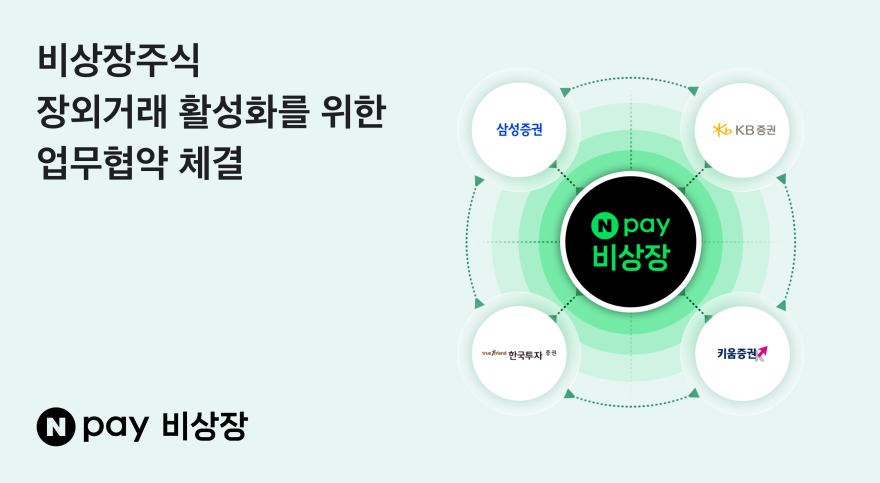 네이버페이(Npay) 비상장, 한국투자증권·키움증권과 비상장주식 장외거래 활성화를 위한 업무협약 체결